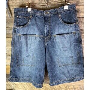 Vintage Y2K Joe Boxer 8 Ball Mens Sz 38 Baggy Denim Skater Jean Shorts 8 Pocket